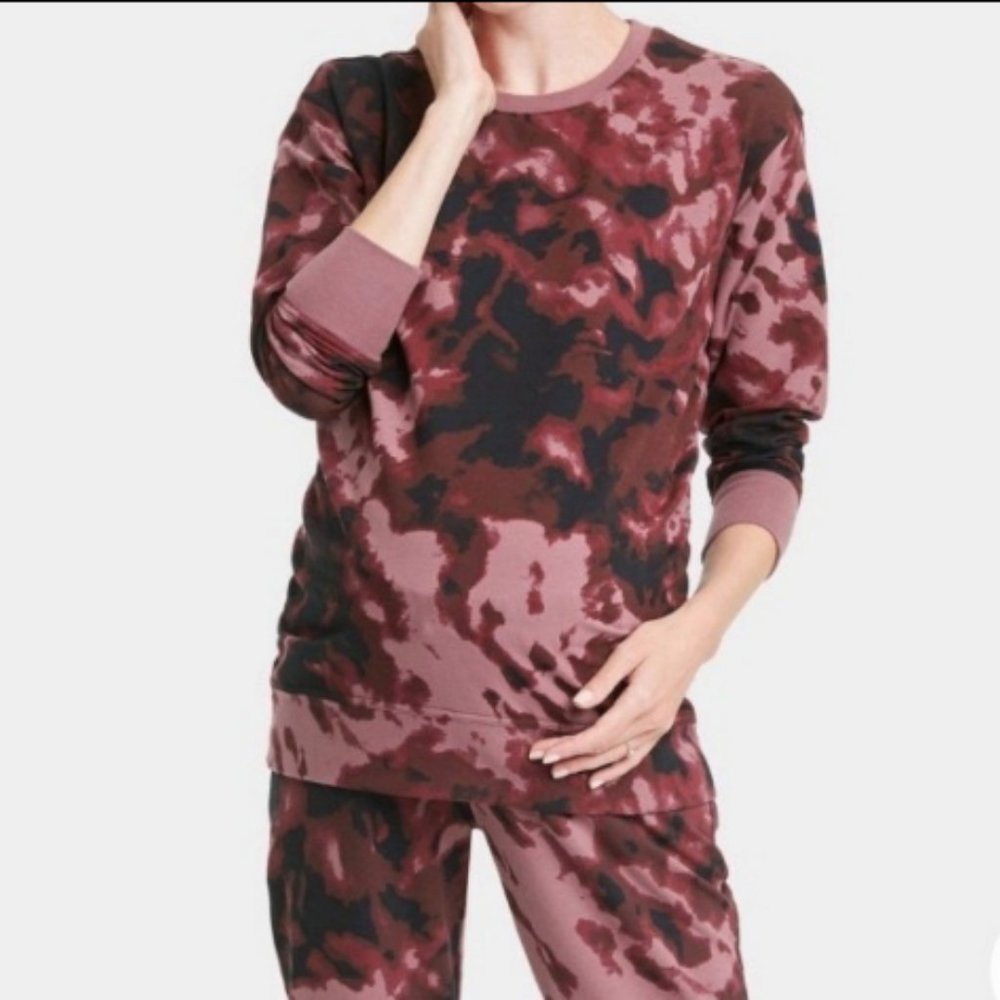 Isabel Maternity  Tie Dye  Crewneck Sweatshirt S